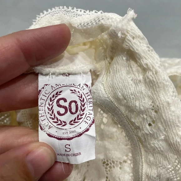 SO Kohls Brand Lace Halter Bra Size Small White 93% Nylon 7% Spandex - Picture 4 of 4